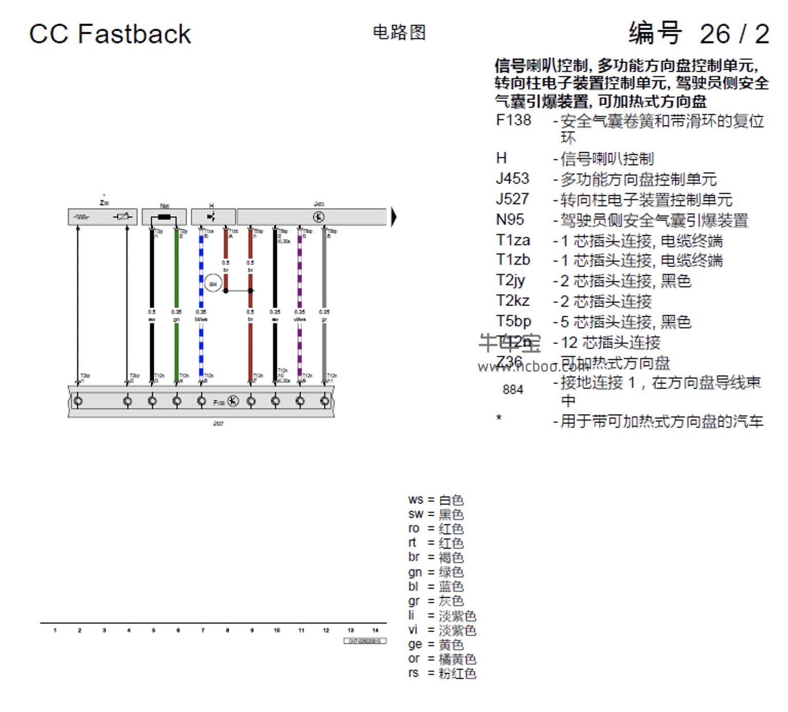 2018-2019款一汽大众cc原厂维修电路图手册目录